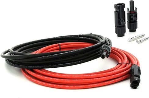 KEDAKEJI 20FT 10AWG Solar Extension Cable with Female and Male Connector Solar Panel Wire Adaptor for Home, Ship and RV Solar Panels (20FT Red + 20FT Black) in Saudi Arabia
