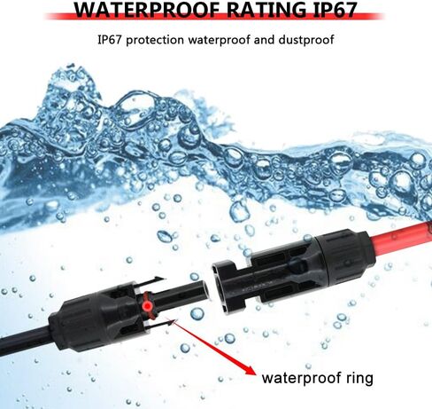 KEDAKEJI 20FT 10AWG Solar Extension Cable with Female and Male Connector Solar Panel Wire Adaptor for Home, Ship and RV Solar Panels (20FT Red + 20FT Black) in Saudi Arabia
