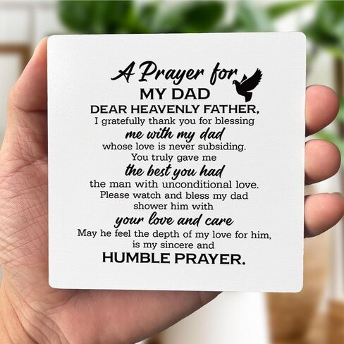 Gifts for Dad from Daughter Wood Plaque Gift, Dear Dad I Love You,Plaque with Wooden Stand, Meaningful Wood Sign Plaque Gift for Dad (A Prayer for My Dad) in Kuwait