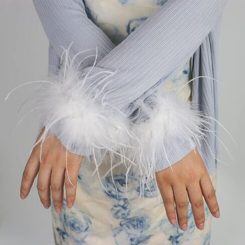 Women's Feather Cuff Wrist Sleeves Bracelets Watch Patting Circle Slap Ring Bangle for Wrist Hair Accessory Party Costume in Kuwait