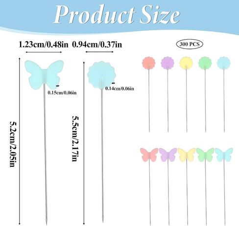 300 Pcs Flat Head Straight Pins Heart Shape Sewing Pins Craft Positioning Pins Multicolor Fixed Sewing Marker Needle Quilting Pins for DIY Dressmaker Craft Sewing Project Jewelry Decoration in Saudi Arabia