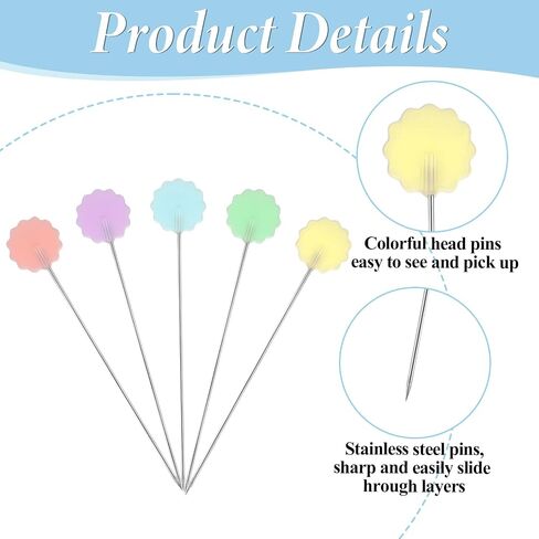 300 Pcs Flat Head Straight Pins Heart Shape Sewing Pins Craft Positioning Pins Multicolor Fixed Sewing Marker Needle Quilting Pins for DIY Dressmaker Craft Sewing Project Jewelry Decoration in Saudi Arabia