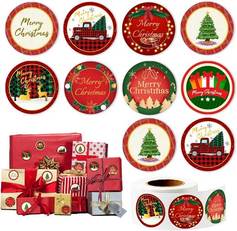 500PCS Christmas Stickers for Envelope,1.5" Round Merry Christmas Roll Stickers Labels,8 Designs Holiday Envelope Stickers Xmas Tag Seal for Envelope Box, Card Gift,Party Supplies in Saudi Arabia