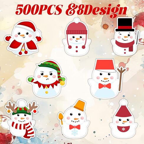 500 قطعة من ملصقات عيد الميلاد للمغلف، ملصقات دائرية لعيد الميلاد المجيد مقاس 1.5 بوصة، 8 تصميمات لملصقات مغلفات العطلات، ختم علامة عيد الميلاد لصندوق المغلف، هدية البطاقة، لوازم الحفلات in Kuwait