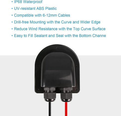 Weatherproof ABS Solar Double Cable Entry Gland for All Cable Types 2mm² to 6mm² for Solar Project on Rv, Campervan, Boat,IP68, Black in Saudi Arabia