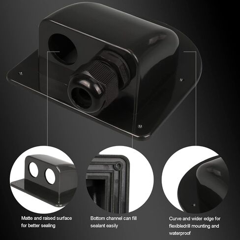 Weatherproof ABS Solar Double Cable Entry Gland for All Cable Types 2mm² to 6mm² for Solar Project on Rv, Campervan, Boat,IP68, Black in Saudi Arabia