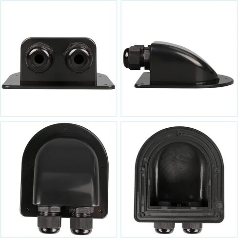 Weatherproof ABS Solar Double Cable Entry Gland for All Cable Types 2mm² to 6mm² for Solar Project on Rv, Campervan, Boat,IP68, Black in Saudi Arabia