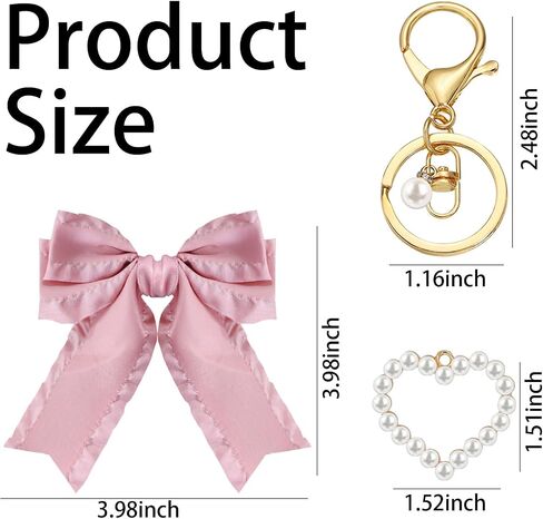 SMUOBT 2Pcs Bow Keychain for Women Pearl Keychain Car Key Chain Purse Keychain Bow Keychain with Pearl Charm in Saudi Arabia