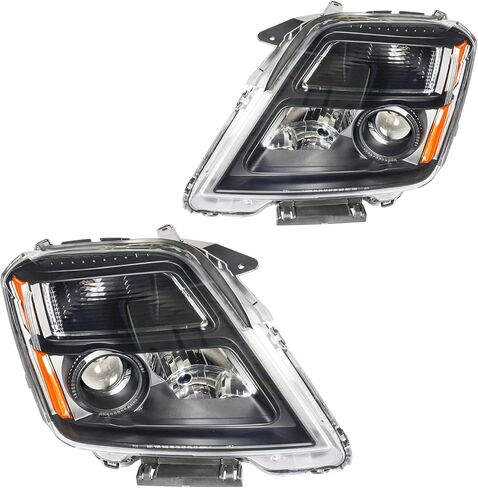 Front Headlight Assembly for 2010-2015 GMC Terrain, Black Housing with Amber Reflector and Clear Lens, Pack of 2 (Driver and Passenger Side) in Kuwait