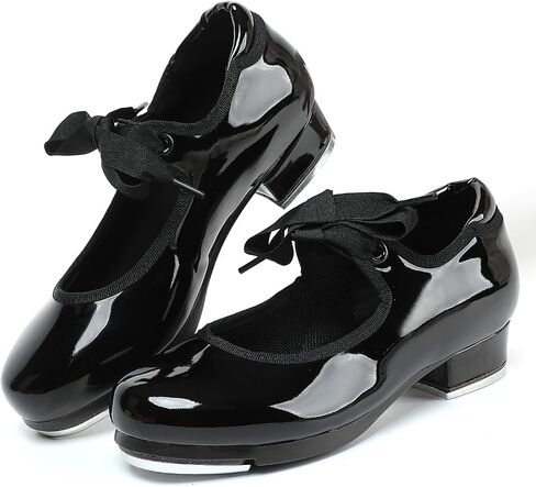 Tap Shoes for Girls Boys, Unisex Kids Tap Dance Shoes for Toddler, Lace-up Mary Jane Tap Shoes in Kuwait