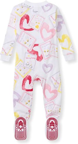 Burt's Bees Baby Baby Girls Pajamas, Zip Front Non-Slip Footed Sleeper Pjs, 100% Organic Cotton, Plant Paradise, 12 Months in Saudi Arabia