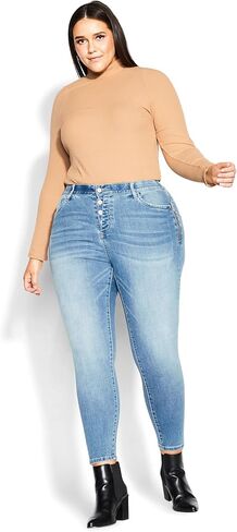 EVANS Women's Plus Size Serendipity Zip Jean in Kuwait