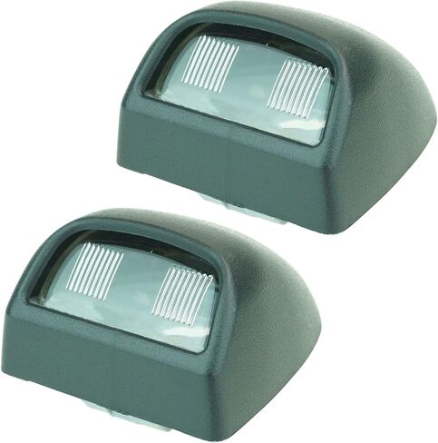 TRQ 2Pc Rear License Plate Light Lens Pair Set RH Passenger LH Driver Compatible with Chevy Avalanche Silverado Tahoe Suburban GM Sierra Yukon Cadillac Escalade w/Step Bumper 15049281 22794700 in Saudi Arabia