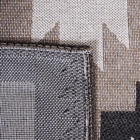 SAFAVIEH Augustine Collection Area Rug - 8' x 10', Beige & Black, Rustic Tribal Design, Non-Shedding & Easy Care, Ideal for High Traffic Areas in Living Room, Bedroom (AGT438B) in Saudi Arabia