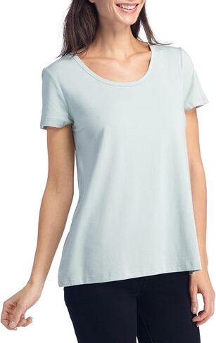 Fishers Finery Women's Ecofabric Short Sleeve Scoop Neck Tee; Relaxed Fit in Kuwait