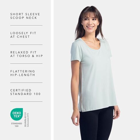 Fishers Finery Women's Ecofabric Short Sleeve Scoop Neck Tee; Relaxed Fit in Kuwait