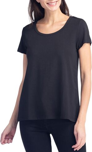 Fishers Finery Women's Ecofabric Short Sleeve Scoop Neck Tee; Relaxed Fit in Kuwait