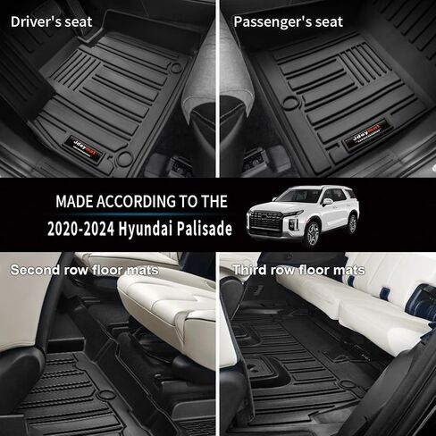 for 2020-2024 2025 Hyundai Palisade Trunk Cargo Liner with Rear Seat Backrest Mat All Weather TPE Rubber Protection Mat for Palisade 7&8 Seats Accessories (Cargo Liner+Backrest Mat) in Saudi Arabia