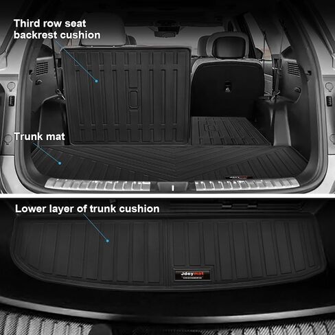 for 2020-2024 2025 Hyundai Palisade Trunk Cargo Liner with Rear Seat Backrest Mat All Weather TPE Rubber Protection Mat for Palisade 7&8 Seats Accessories (Cargo Liner+Backrest Mat) in Saudi Arabia