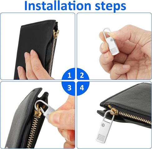 8 PCS Upgraded Zipper Pulls Detachable Zipper Pull Tabs Zipper Pull Replacement Sliders Zipper Extender Universal Metal Zipper Handle Repair Kit for Suitcase Luggage Jacket Coat Backpack Wallet in Saudi Arabia