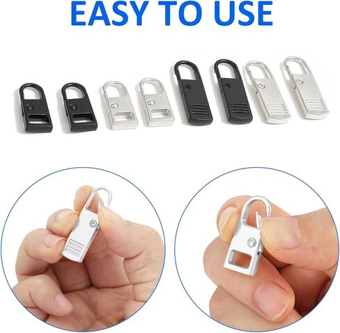 8 PCS Upgraded Zipper Pulls Detachable Zipper Pull Tabs Zipper Pull Replacement Sliders Zipper Extender Universal Metal Zipper Handle Repair Kit for Suitcase Luggage Jacket Coat Backpack Wallet in Saudi Arabia