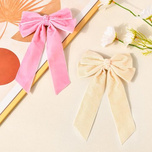 10Pcs 5" Velvet Hair Bows Girls Hair Clips Ponytail Holder Accessories for Women Girls Toddlers in Saudi Arabia