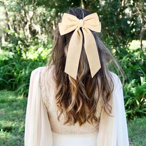 10Pcs 5" Velvet Hair Bows Girls Hair Clips Ponytail Holder Accessories for Women Girls Toddlers in Saudi Arabia