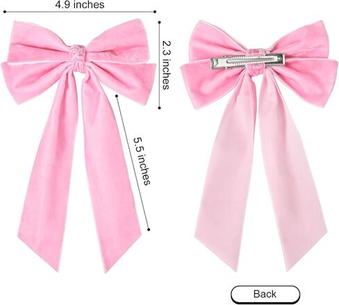 10Pcs 5" Velvet Hair Bows Girls Hair Clips Ponytail Holder Accessories for Women Girls Toddlers in Saudi Arabia