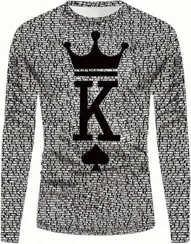 SOLY HUX Men's Letter Print Long Sleeve T Shirt Round Neck Casual Graphic Tees Tops in Kuwait