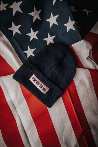 Nine Line American Made Knit Cuffed Beanie - Embroidered Logo - Unisex Beanie - USA Made - Navy, Black, Olive Green in Saudi Arabia