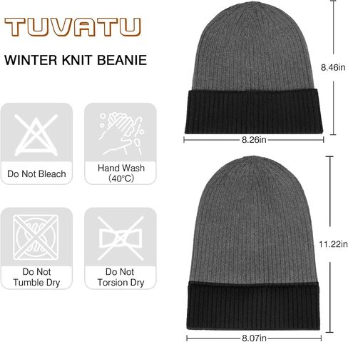 Knit Beanie Hats for Men Women, Warm Windproof Unisex Soft Classic Ski Beanie Cap for Autumn Winter in Saudi Arabia