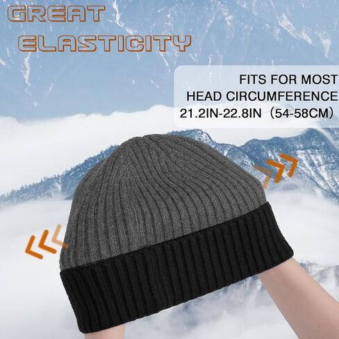 Knit Beanie Hats for Men Women, Warm Windproof Unisex Soft Classic Ski Beanie Cap for Autumn Winter in Saudi Arabia