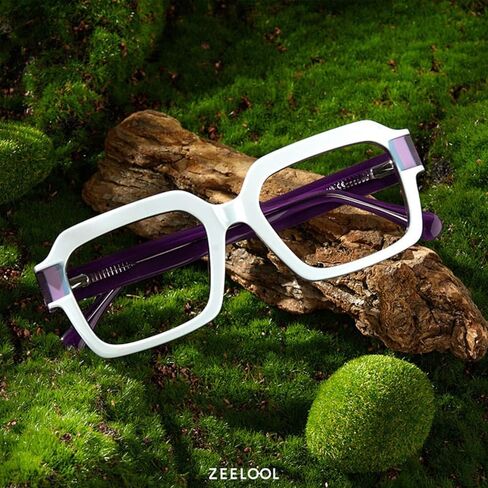Zeelool Square Blue Light Blocking Glasses for Men, Glasses Frames Eyewear with Clear Lenses & Spring Hinges ZJGA914355 in Saudi Arabia