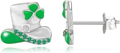 TANGPOET Hypoallergenic St.Patrick's Day Stud Earrings 925 Sterling Silver St.Patrick's Day Green Earrings Cute Ear Studs Jewelry Gifts for Women Girls in Saudi Arabia