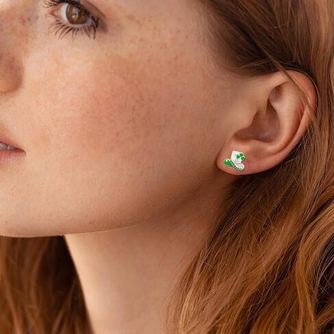 TANGPOET Hypoallergenic St.Patrick's Day Stud Earrings 925 Sterling Silver St.Patrick's Day Green Earrings Cute Ear Studs Jewelry Gifts for Women Girls in Saudi Arabia