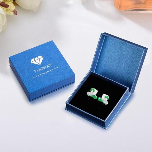 TANGPOET Hypoallergenic St.Patrick's Day Stud Earrings 925 Sterling Silver St.Patrick's Day Green Earrings Cute Ear Studs Jewelry Gifts for Women Girls in Saudi Arabia