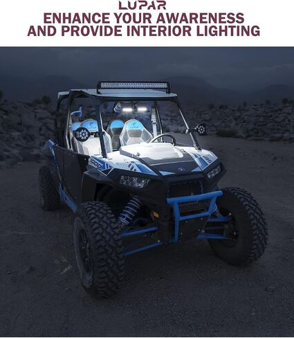UTV RZR Rear View Mirror with LED Light fits 1.75"-2" Roll Cage Bar Aluminum Rearview Center Mirrors for SXS Polaris XP 1000 Pioneer Talon Can-Am Maverick X3 Kawasaki Arctic Cat Wildcat in Saudi Arabia