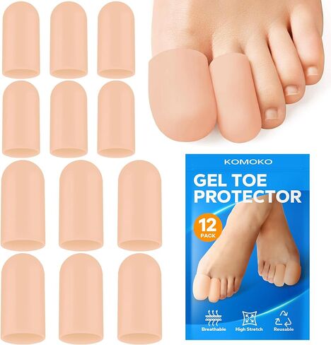 واقيات أصابع القدم من السيليكون من كوموكو (12 عبوة)، أغطية جل لأصابع القدم، وسائد واقية لأصابع القدم الكبيرة وتحمي لتوفير الراحة من أظافر القدم المفقودة أو الغارزة في الجلد، والذرة، والبثور، وأصابع القدم المطرقة (6 كبيرة، 6 صغيرة) in Kuwait