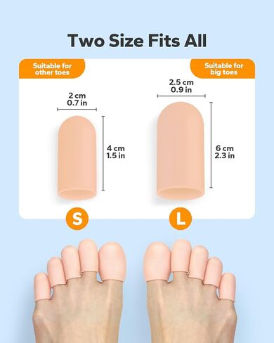 واقيات أصابع القدم من السيليكون من كوموكو (12 عبوة)، أغطية جل لأصابع القدم، وسائد واقية لأصابع القدم الكبيرة وتحمي لتوفير الراحة من أظافر القدم المفقودة أو الغارزة في الجلد، والذرة، والبثور، وأصابع القدم المطرقة (6 كبيرة، 6 صغيرة) in Kuwait