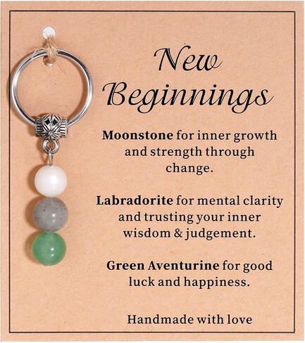 Kvekstio Crystal Keyring for Women, Good Luck Gift, Self Love, Uplifting Daily Remind, Relief Stress Anxiety Recovery Gift in Kuwait