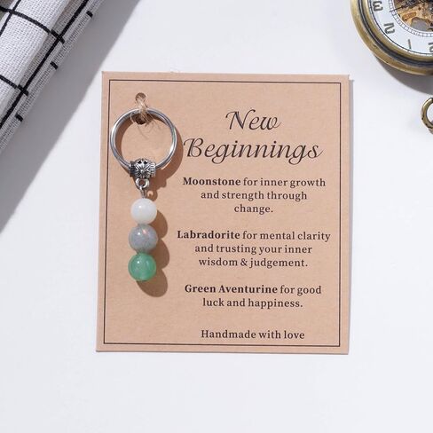 Kvekstio Crystal Keyring for Women, Good Luck Gift, Self Love, Uplifting Daily Remind, Relief Stress Anxiety Recovery Gift in Kuwait