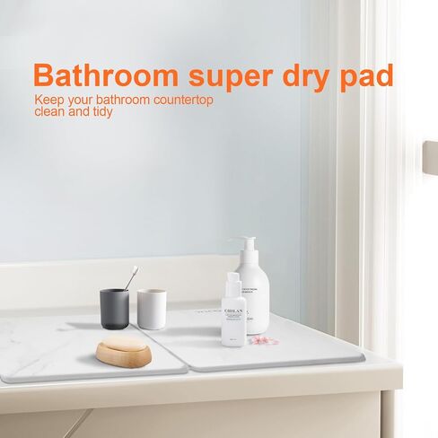 Foldable Stone Bath Mat,Diatomaceous Earth Shower Mat,Durable Stone Drying Mat for Bathroom Kitchen Non-Slip Super Absorbent Quick Dry,Natural,Easy to Clean(20" ×16" White Marble) in Saudi Arabia