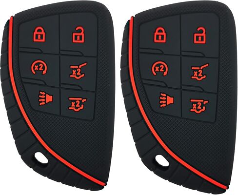 2Pcs Coolbestda Rubber Key Fob Sleeve Cover Pouch Protector Keyless Entry for 2021 2022 GMC Yukon Chevy Chevrolet Suburban Tahoe GM-13541565/13537962 in Saudi Arabia