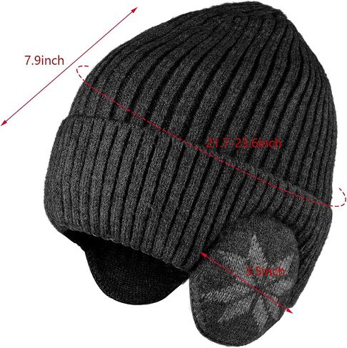 Men Knitted Hat with Ear Cover Women Earflap Winter Hats Thermal Cycling Cap Stretchy Knit Beanie Ski Skull Cap in Kuwait