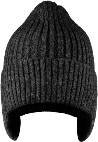 Men Knitted Hat with Ear Cover Women Earflap Winter Hats Thermal Cycling Cap Stretchy Knit Beanie Ski Skull Cap in Kuwait