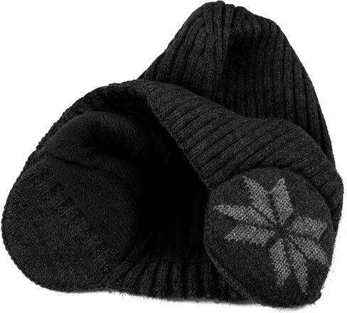 Men Knitted Hat with Ear Cover Women Earflap Winter Hats Thermal Cycling Cap Stretchy Knit Beanie Ski Skull Cap in Kuwait