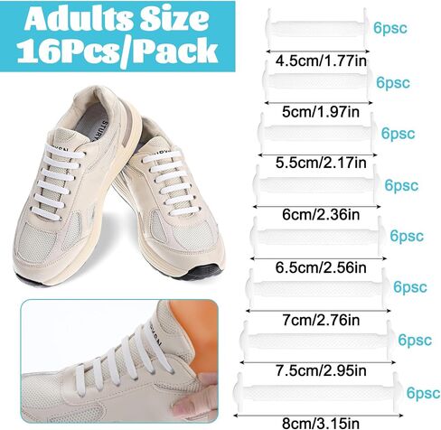 48 Pcs No Tie Shoe Laces Silicone Elastic Shoelaces No Tie Shoelaces for Kids Flat Shoe Laces for Sneakers No Tie Lazy in Saudi Arabia