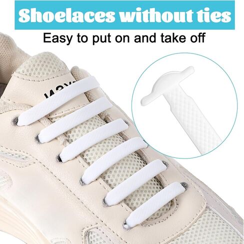 48 Pcs No Tie Shoe Laces Silicone Elastic Shoelaces No Tie Shoelaces for Kids Flat Shoe Laces for Sneakers No Tie Lazy in Saudi Arabia
