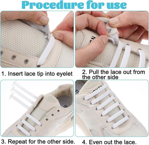 48 Pcs No Tie Shoe Laces Silicone Elastic Shoelaces No Tie Shoelaces for Kids Flat Shoe Laces for Sneakers No Tie Lazy in Saudi Arabia