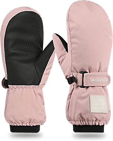 قفازات RIGWARL للتزلج على الجليد للأطفال مقاومة للماء ودافئة على الجليد للأولاد والبنات (وردي) in Kuwait